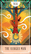 The Hanged Man Tarot card in The Fablemaker's Animated Tarot deck