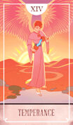 Temperance Tarot card in The Fablemaker's Animated Tarot deck