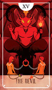 The Devil Tarot card in The Fablemaker's Animated Tarot Tarot deck