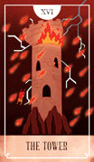 The Tower Tarot card in The Fablemaker's Animated Tarot Tarot deck
