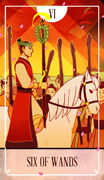 Six of Wands Tarot card in The Fablemaker's Animated Tarot deck