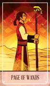 Page of Wands Tarot card in The Fablemaker's Animated Tarot Tarot deck