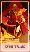 Knight of Wands Tarot card in The Fablemaker's Animated Tarot Tarot deck