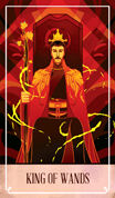King of Wands Tarot card in The Fablemaker's Animated Tarot Tarot deck