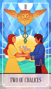 Two of Chalices Tarot card in The Fablemaker's Animated Tarot deck