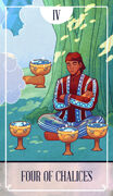 Four of Chalices Tarot card in The Fablemaker's Animated Tarot Tarot deck