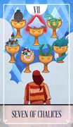 Seven of Chalices Tarot card in The Fablemaker's Animated Tarot deck