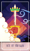 Ace of Swords Tarot card in The Fablemaker's Animated Tarot deck