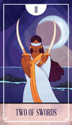 Two of Swords Tarot card in The Fablemaker's Animated Tarot deck
