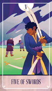 Five of Swords Tarot card in The Fablemaker's Animated Tarot deck