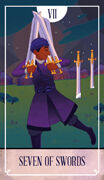Seven of Swords Tarot card in The Fablemaker's Animated Tarot Tarot deck