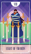 Eight of Swords Tarot card in The Fablemaker's Animated Tarot deck