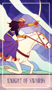Knight of Swords Tarot card in The Fablemaker's Animated Tarot Tarot deck