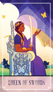 Queen of Swords Tarot card in The Fablemaker's Animated Tarot Tarot deck