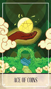 Ace of Coins Tarot card in The Fablemaker's Animated Tarot deck