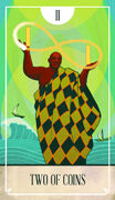 Two of Coins Tarot card in The Fablemaker's Animated Tarot deck