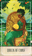 Queen of Coins Tarot card in The Fablemaker's Animated Tarot deck