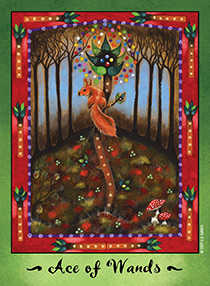 Ace of Wands Tarot card in Faerie Tarot Tarot deck