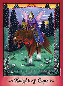 Knight of Cups Tarot card in Faerie Tarot Tarot deck