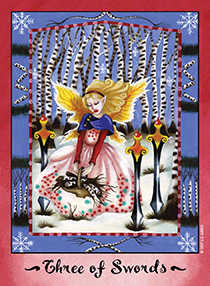 Three of Swords Tarot card in Faerie Tarot Tarot deck