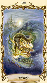 Strength Tarot card in Fantastical Creatures Tarot deck