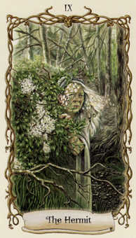 The Hermit Tarot card in Fantastical Creatures Tarot deck