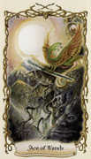 Ace of Wands Tarot card in Fantastical Creatures Tarot deck