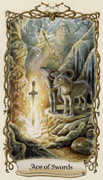 Ace of Swords Tarot card in Fantastical Creatures deck