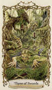 Three of Swords Tarot card in Fantastical Creatures deck