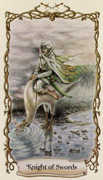 Knight of Swords Tarot card in Fantastical Creatures deck