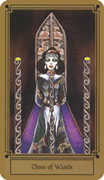 Three of Wands Tarot card in Fantastical Tarot deck