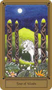 Four of Wands Tarot card in Fantastical Tarot deck
