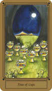 Nine of Cups Tarot card in Fantastical Tarot Tarot deck