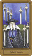 Eight of Swords Tarot card in Fantastical Tarot deck