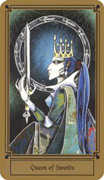 Queen of Swords Tarot card in Fantastical Tarot Tarot deck