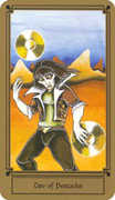 Two of Coins Tarot card in Fantastical Tarot deck