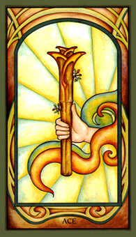 Ace of Wands Tarot card in Fenestra Tarot deck