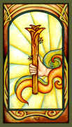 Ace of Wands Tarot card in Fenestra deck