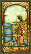 Two of Wands Tarot card in Fenestra deck