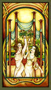 Four of Wands Tarot card in Fenestra Tarot deck