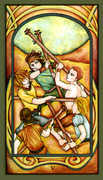 Five of Wands Tarot card in Fenestra Tarot deck