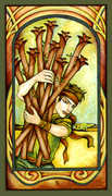 Ten of Wands Tarot card in Fenestra deck