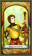 Page of Wands Tarot card in Fenestra deck