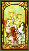 Three of Cups Tarot card in Fenestra deck