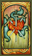 Three of Swords Tarot card in Fenestra Tarot deck
