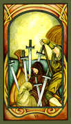 Six of Swords Tarot card in Fenestra deck