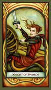 Knight of Swords Tarot card in Fenestra deck