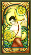 Two of Pentacles Tarot card in Fenestra deck