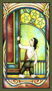 Three of Pentacles Tarot card in Fenestra deck