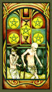 Five of Pentacles Tarot card in Fenestra Tarot deck